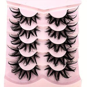 5 Pairs Dramatic Drip False Eyelashes Spiky Wet Look False Lashes Hydrated